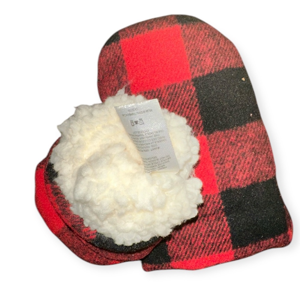 Baby Buffalo Check Slip On Mitts